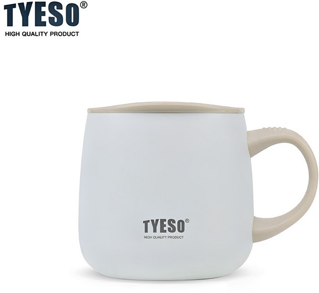 TYESO 馬克杯, 白色, 米色, 1個, 355ml