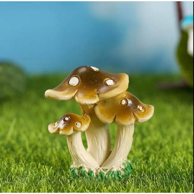 邦邦水族 微景觀 森林野外蘑菇 屋子 香菇 苔蘚, 1個, 8號灰色菇