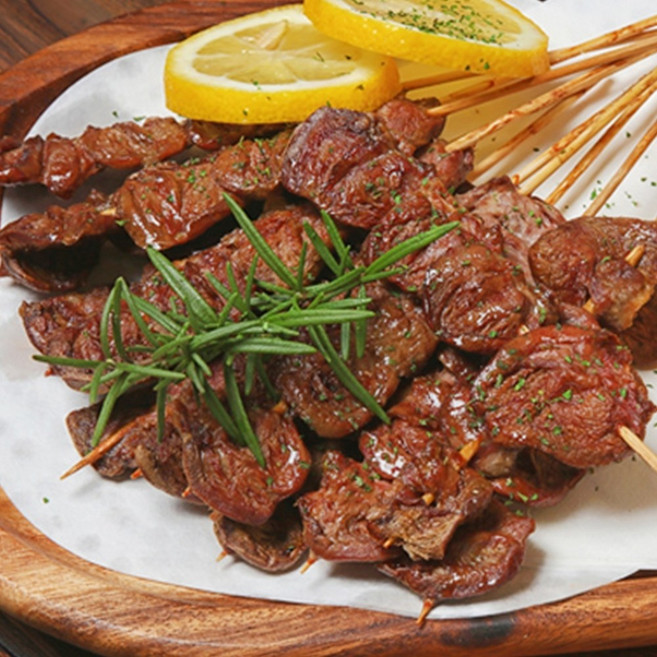 국내산 닭염통 수제꼬치 50개입 술집 식자재용 안주 염통구이 꼬지 1kg, 50개