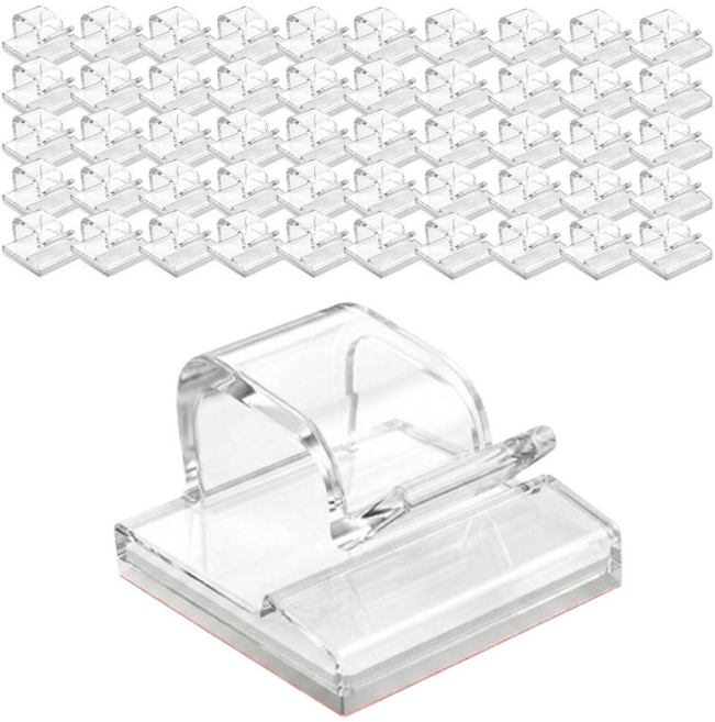 선정리 케이블 고정 클립, 투명, 50개