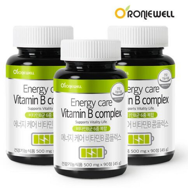 [로니웰] 에너지케어 비타민B 콤플렉스 90정, 3개