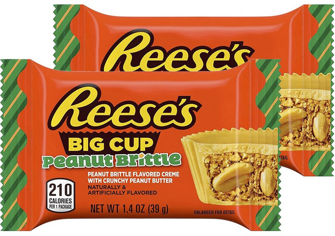 리세스 빅 컵 피넛 브리틀 크런치 피넛 버터 컵, 2개, 39g