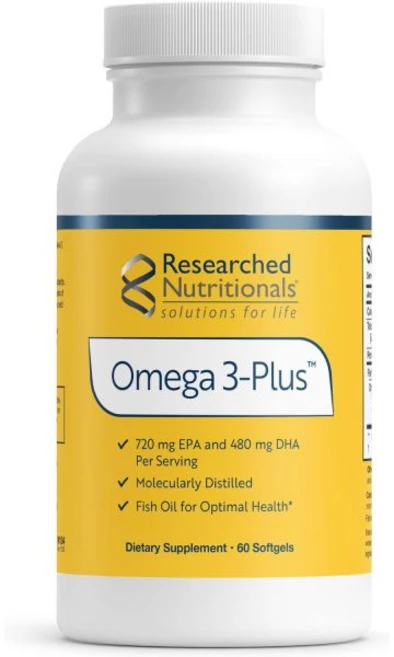 Researched Nutritionals Omega-3 Plus Fish Oil - EPA DHA Omega 3 Supplement to Support Cardiovascul, 1개 - 쿠팡