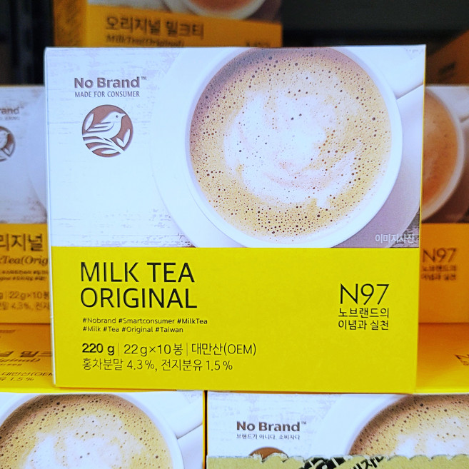 NOBRAND Milk Tea Original Taiwan 22g x 10pc | 노브랜드 오리지널 밀크티 대만 20g x 10개입