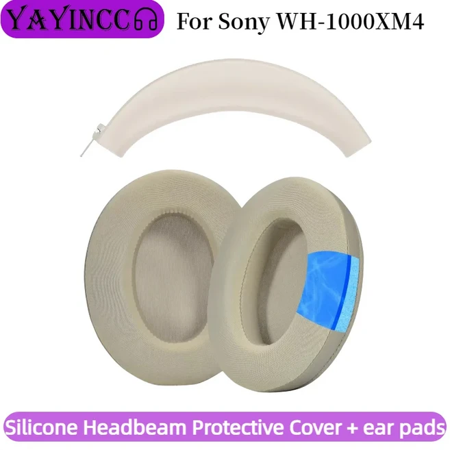 YAYINCC 업그레이드 된 이어 패드 소니 호환 WH-1000XM2/XM3/XM4 헤드셋 교체 용 냉각 젤 귀마개 지퍼 빔, 10 XM4 Silicone Combo A