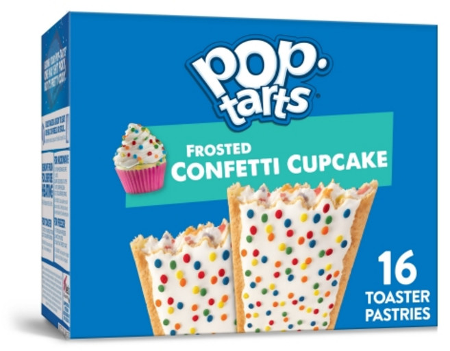 켈로그 팝타르트 16개입 프로스트 콘페티 컵케이크 맛, 1개, 765g