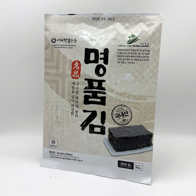 감태와김 서해젓갈수산 명품김 6매 5봉지, 30g, 5개