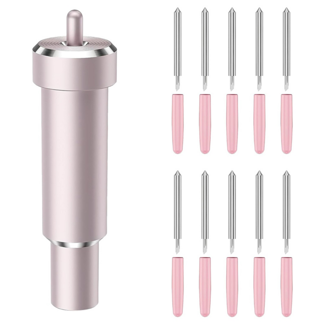 Cricut Maker 3/Maker/Explore 3/Air 2/Air/One/Venture용 딥 컷 블레이드 60° 딥 포인트 블레이드 및 하우징, 분홍색, 1개