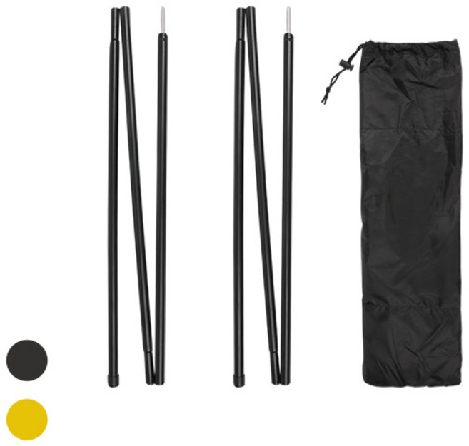 타프 텐트 폴대 170cm 2줄 1세트/마운티아 차양폴 사이드폴, 블랙, 1개