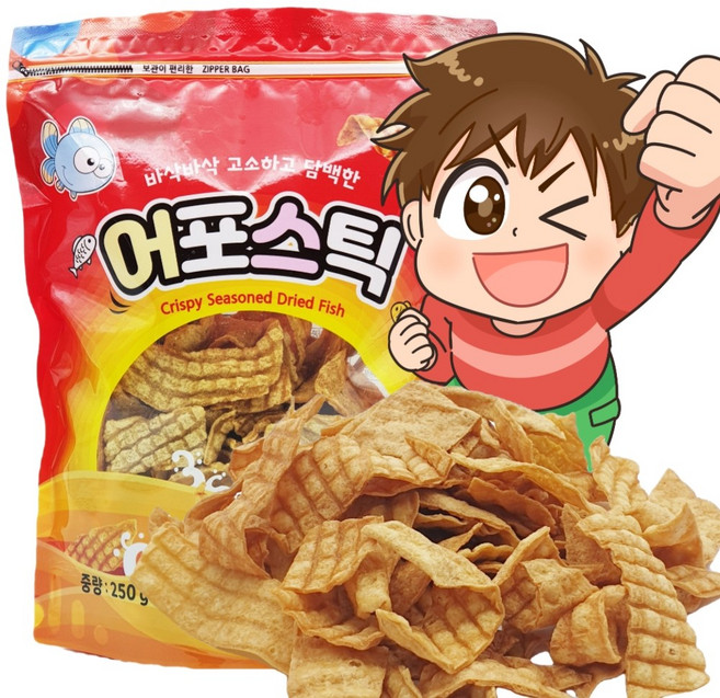 어포스틱 튀각 튀김 스낵 250g 빠삭이 꾸이꾸이, 1개