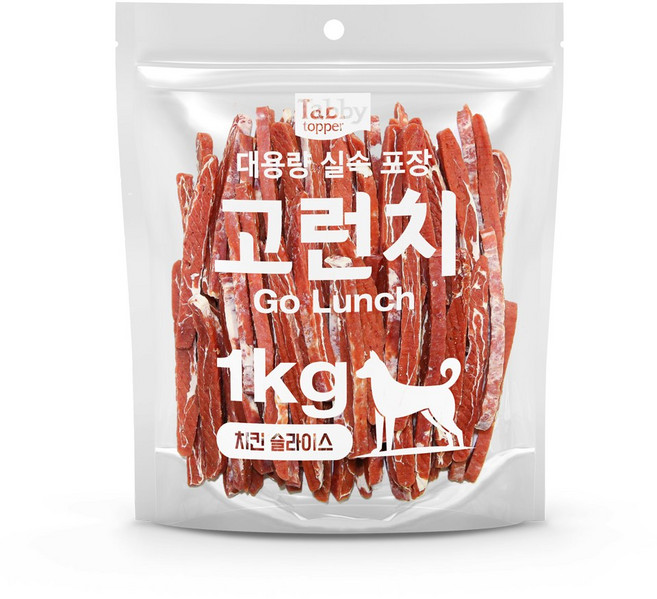 테비 고런치 대용량 강아지간식, 1kg, 1개, 치킨 슬라이스