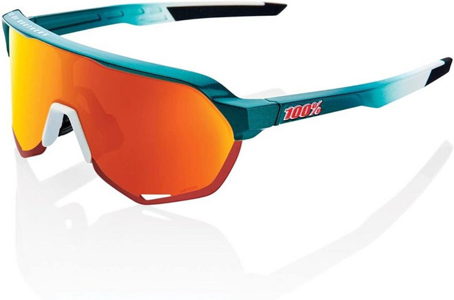 100% S2 스포츠 퍼포먼스 사이클링 선글라스 (글로스 메탈릭 보라/매트 화이트 - 하이퍼 레드 멀티레이어 미러 렌즈), 유광 메탈릭 보라 / 매트 화이트 - 히퍼 레드 멀티레, 1개