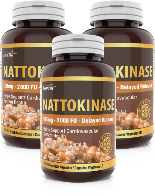 나토키나제 2000FU 120캡슐 나토키나아제 100mg 허바 캐나다, 3개, 120정