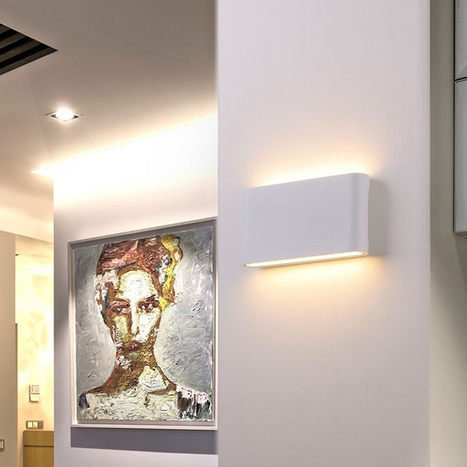 燭光燈飾 長型戶外防水壁燈 IP65 LED簡約長方形壁燈 適用陽台走道 12W 3000K黃光 白色, 白色3000K