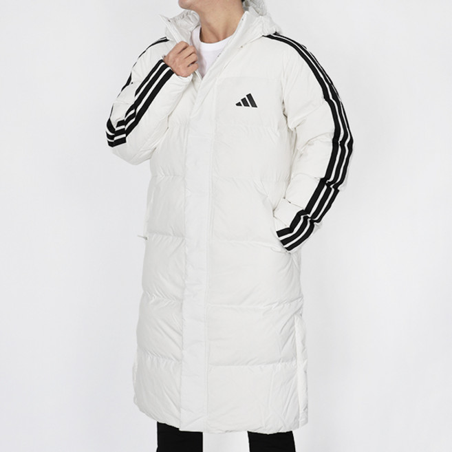 아디다스 롱패딩 3-스트라이프 레귤러 핏 롱 다운 코트