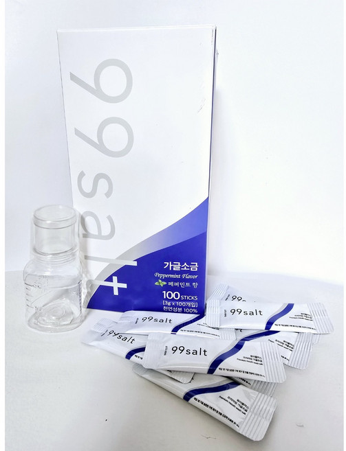 구구솔트 가글소금 (3gX100개입) 페퍼민트향 화학성분 ZERO안심가글, 3g, 100개