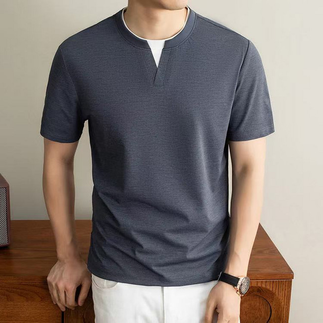 J nd O남성 여름 시원한 라운드 포인트 반팔 티셔츠