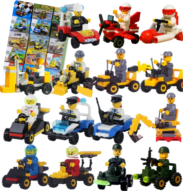 조이앤비 자동차 탈것 블록 15종 세트, 3세트, 혼합색상