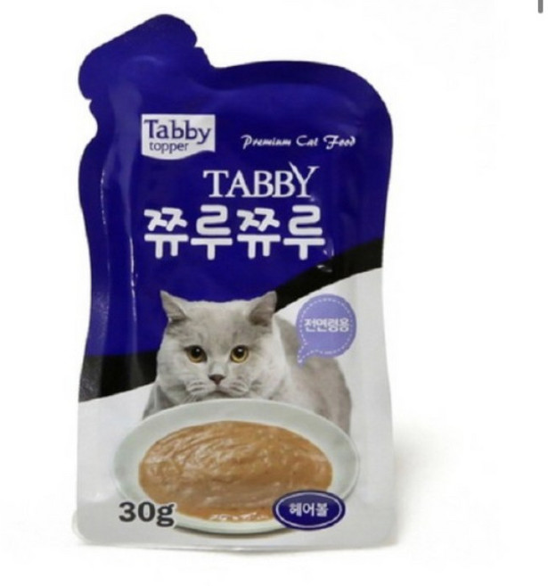 테비 전연령 고양이 영양 간식 파우치, 헤어볼, 30g, 1박스
