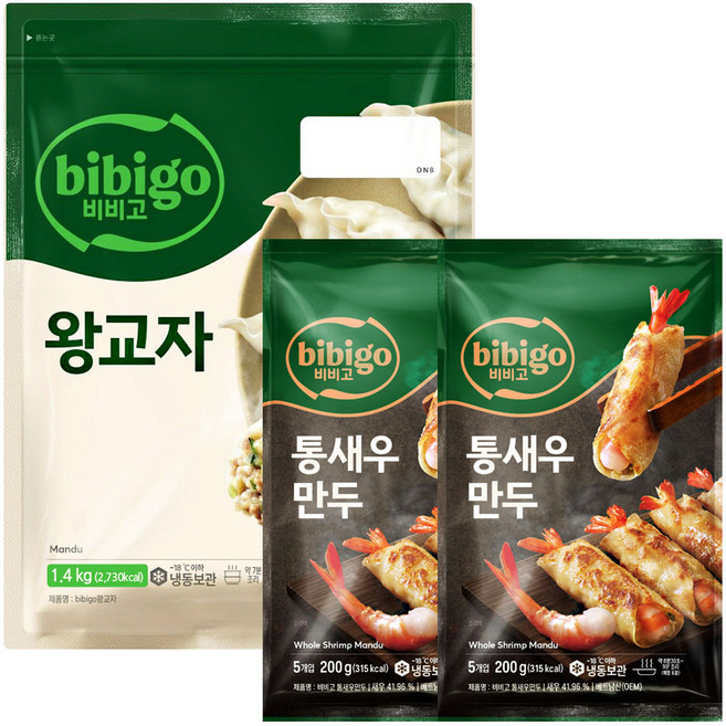 비비고만두(통새우만두 200g 2+왕교자 1.4kg 1)