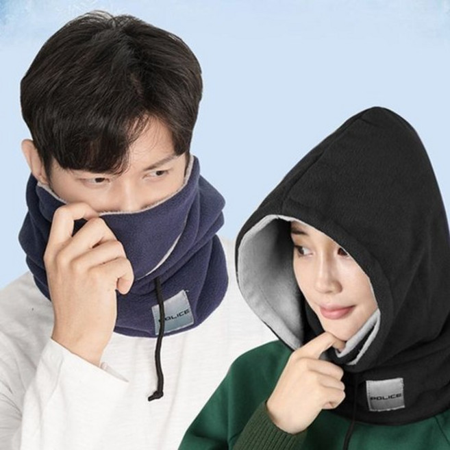 POLICE 기모 후드 넥워머 워머 방한마스크 방한용품 후드 후드넥워머 모자넥워머