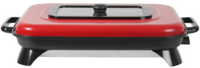 키친아트 포이베 대형 사각 잔치팬 KA-JS00540 전기그릴 5단조절 전기프라이팬 유리뚜껑, 혼합색상