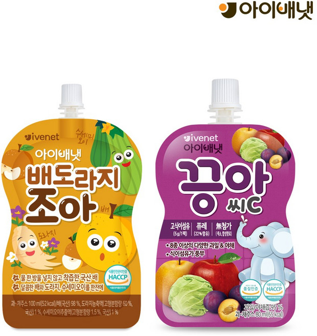 [아이배냇] [명품]끙아 주스 리뉴얼 5종 [10팩], 80ml