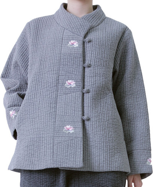 만덕몰 겨울용 면 누비 동방 연꽃자수 저고리 개량 생활한복 절복 법복