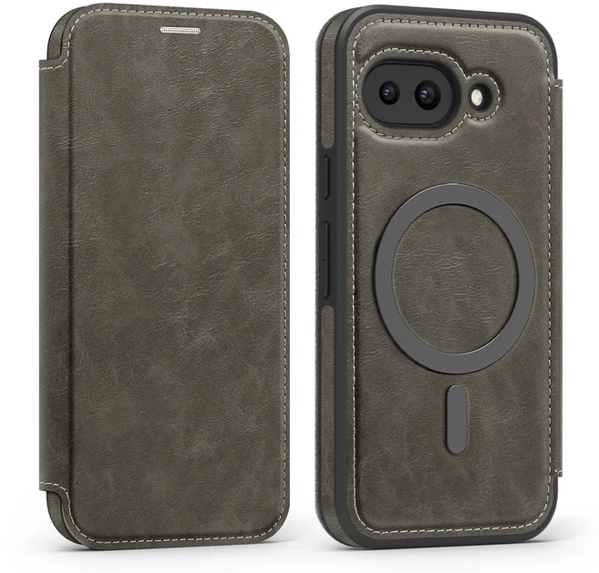 플립 마그네틱 보관 카드 홀더 Google Pixel 10 8 9 Pro XL 9A 솔리드 컬러 비즈니스 커버 용 가죽 자석 전, 06 Pixel 9, 03 Titanium Gold Gray