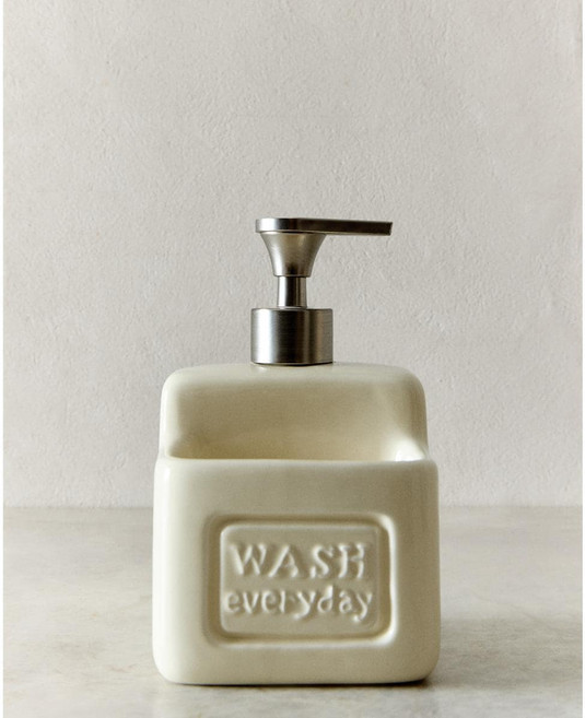 자라홈 브랜드관 보관 공간이 있는 주방 세제 디스펜서 42295466733, 16 x 10.3 x 10.3 cm, 크림