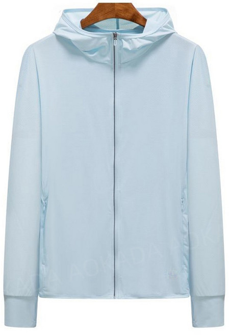 AOKADA 남녀공용 자외선차단 쿨링 아이스 바람막이 비치웨어 래쉬가드 여름 윈드브레이커, 라이트블루