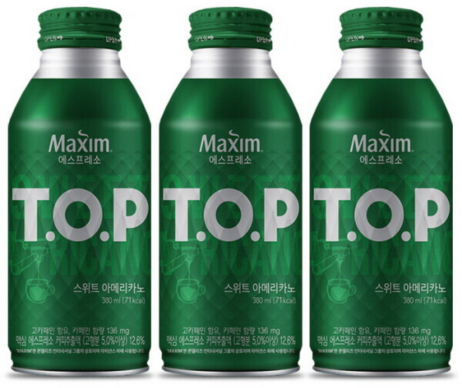 맥심 티오피 스위트 아메리카노 360ml 24개입 캔커피, 380ml, 24개