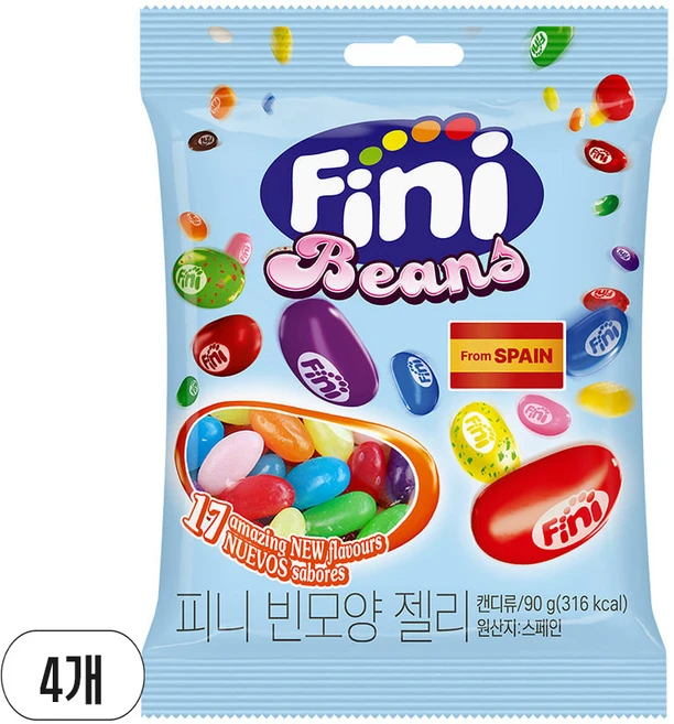 Fini 빈모양 젤리, 90g, 4개 - 쿠팡