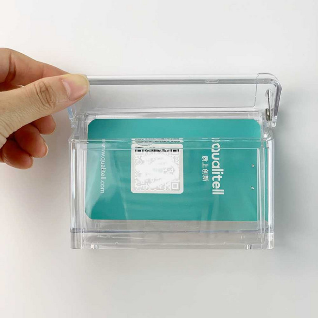 BYQWD야외부착 뚜껑 있는 투명 아크릴 부착형 벽 유리 명함꽂이 케이스 보관BYQWD, 1. 투명