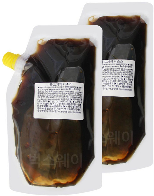 벅스웨이 불고기버거소스, 2개, 500g