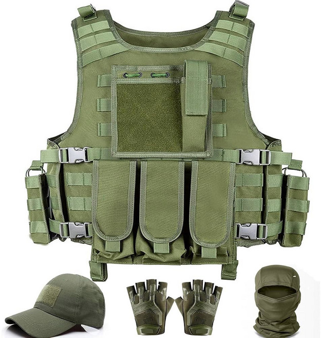 남성용 VPZenar 전술 조끼 에어소프트 조끼 블랙 몰 조끼 및 캡 보호 장비 전술 에어소프트 장비, A-그린
