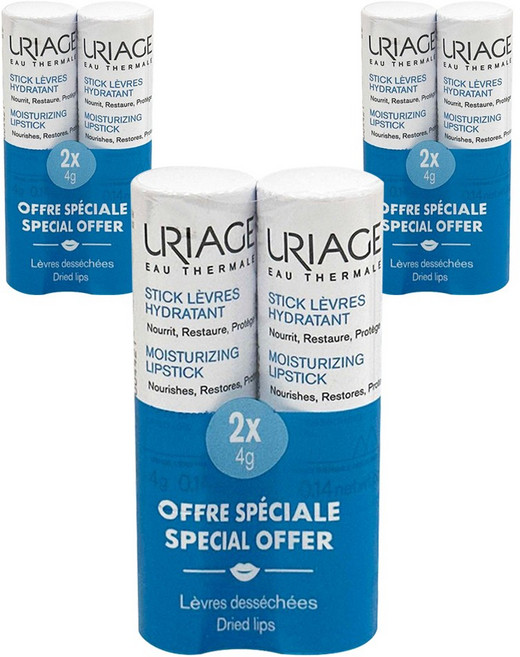 유리아쥬 스틱 레브르 하이드라텐트 립밤 2개입, 무향, 8g, 3개