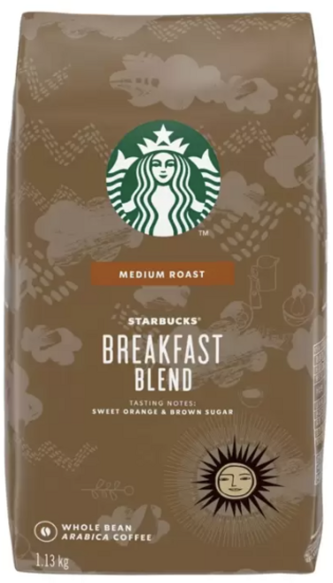 [제이엘아이쇼핑] 스타벅스 블랙퍼스트 홀빈 브랙퍼스트 미디엄 코스트코 스타벅스원두 + 사은품 [제이엘아이쇼핑], 홀빈(분쇄안함), 1.13kg, 1개