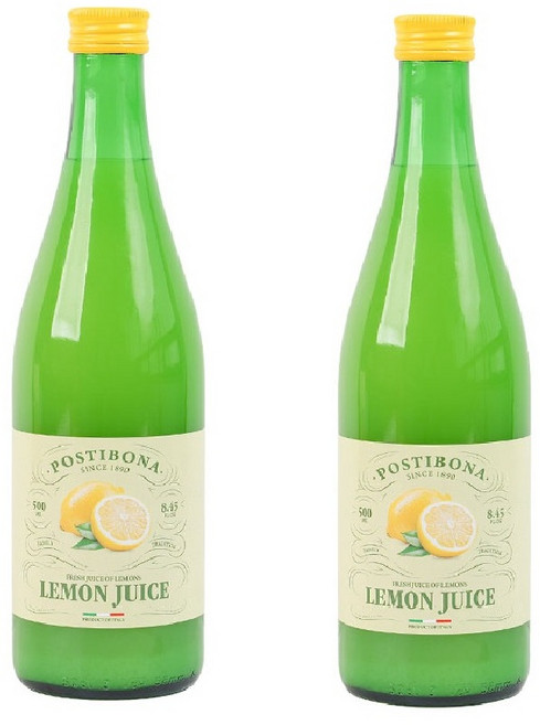 포스티보나 착즙 레몬주스 500m, 2개, 500ml