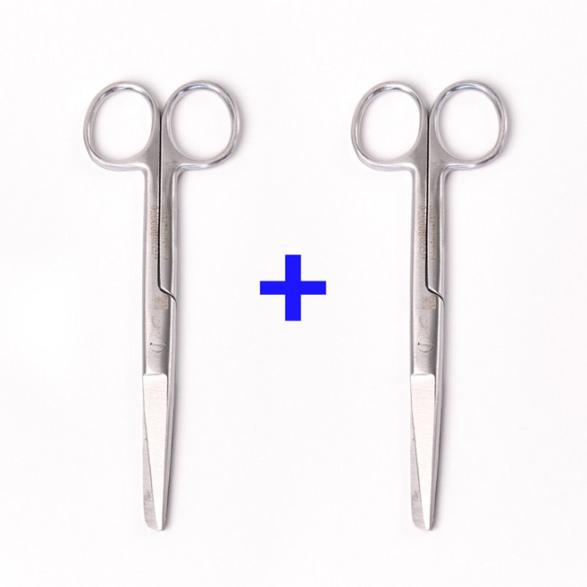 시저 가위 간호사 14cm 2p 모음 일자형 병원 실습용 너스피아