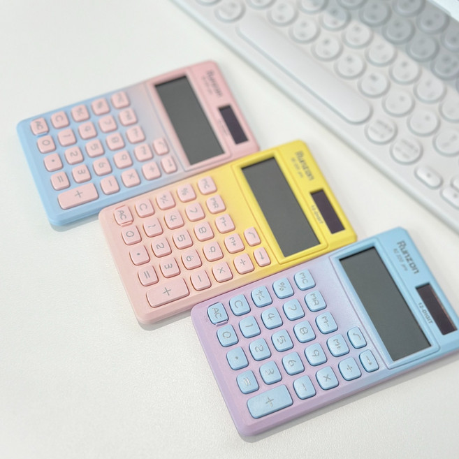 미미누 휴대용 미니 태양광 계산기, 1개, 핑크블러썸