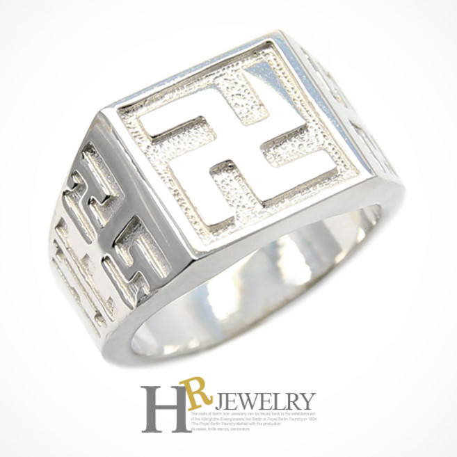 [HR]실버 불교 만자 반지(NO.22252)