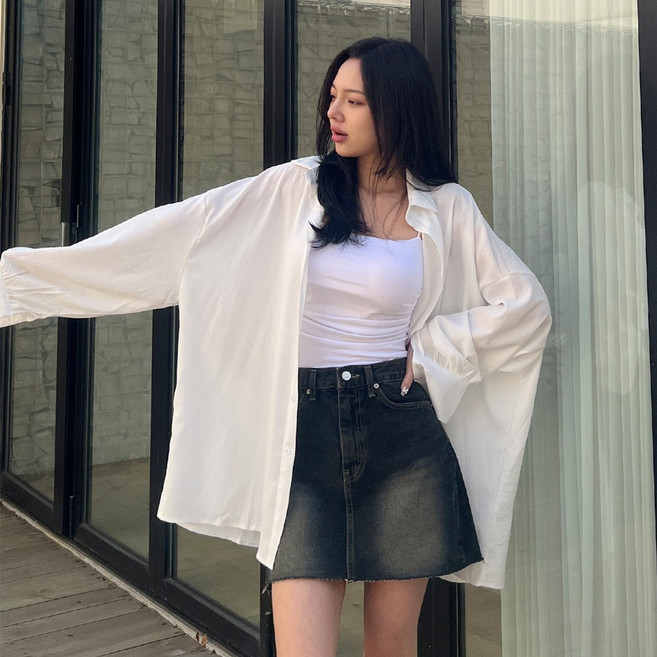 [5XL] 크고이쁨/올핏 A링클 남방(살탐방지) 2color