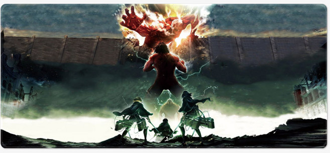 진격의거인 애니 가챠 마우스장패드 L 2XL 데스크매트, 07 진격의거인 2XL(900x400x4mm)