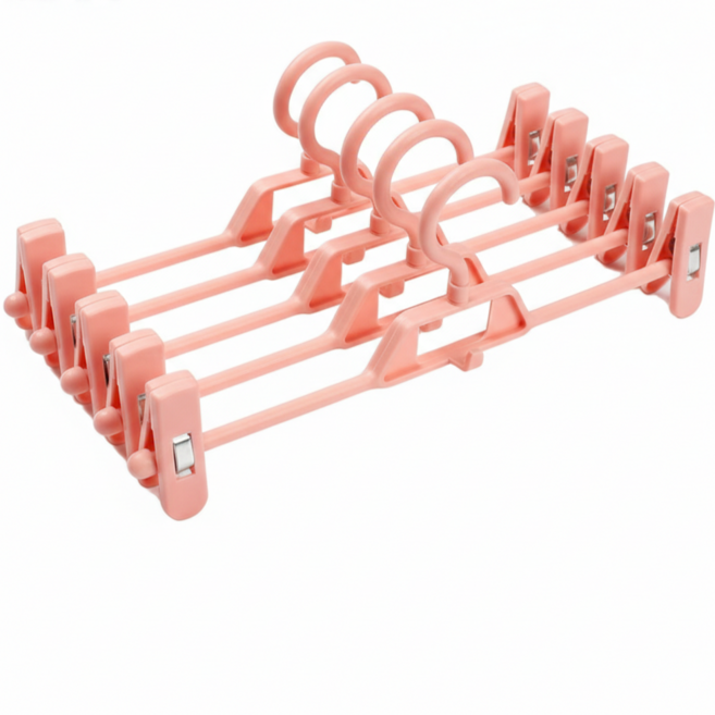 [10+2] 바지걸이 집게 무자국 논슬립 집게형, 12개, 핑크