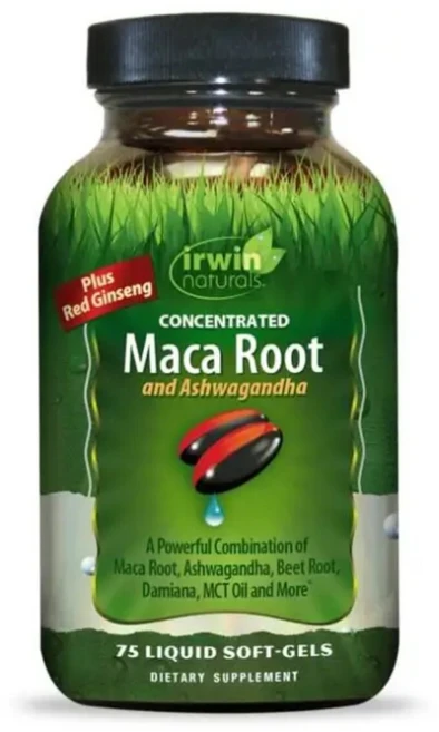 Irwin Naturals 어윈 내추럴스 마카 뿌리 및 아슈와간다 농축액 75 소프트젤 134308, 1개 - 쿠팡