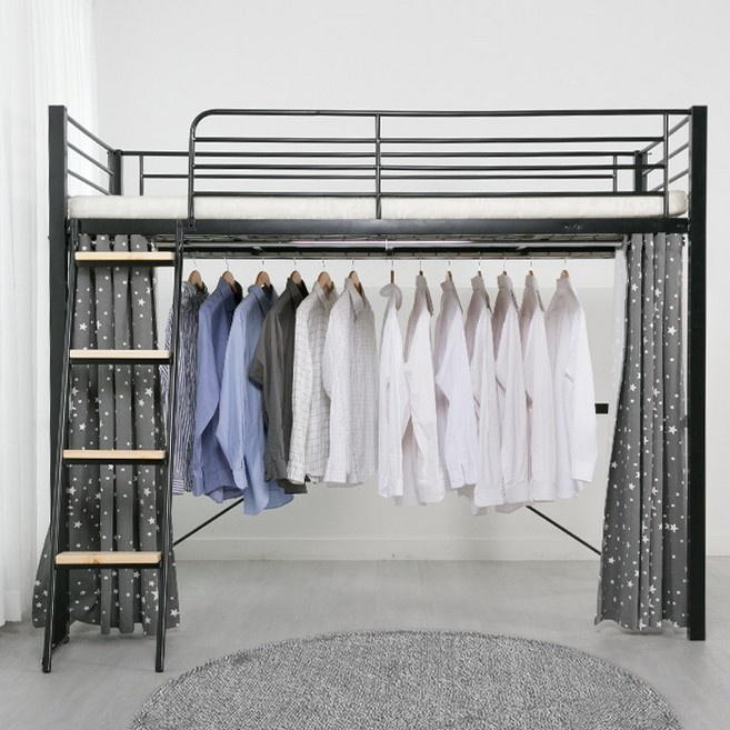 [10조한정추가할인+원목발판증정] 에보니아 메리트 옷걸이형 철재벙커침대 S/SS 매트선택 (그린폼매트포함 구매시 포켓매트업그레이드 행사), 옷걸이형 철재벙커침대 블랙 그린폼매트포함 슈퍼싱글