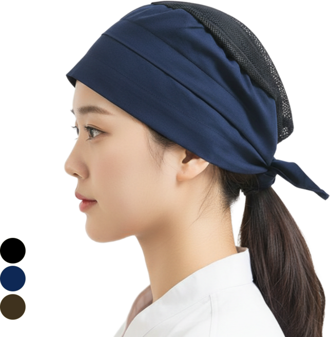 쿡셰프 심플 망사 두건 3종 (택1), 블랙, 1개