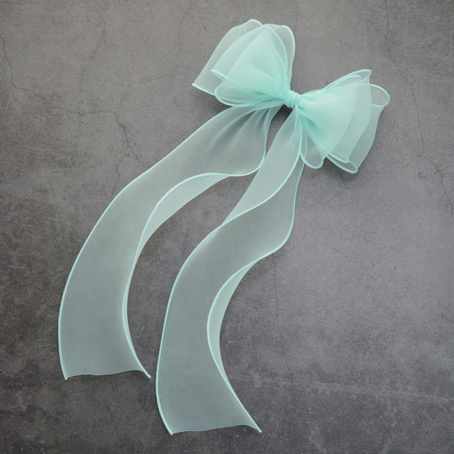 국산긴리본쉬폰자동핀