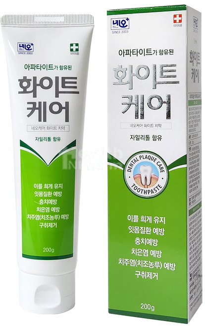 네오 화이트케어 치약 200g/치은염/치주염/충치예방/치태제거/자일리톨함유/잇몸질환예방/이를 희고 튼튼하게!, 200g, 1개